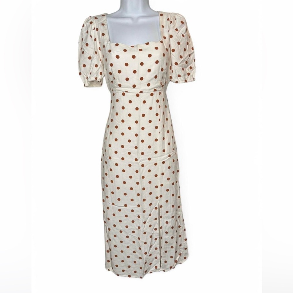 Mason & Belle brown and white midi dress. Size small